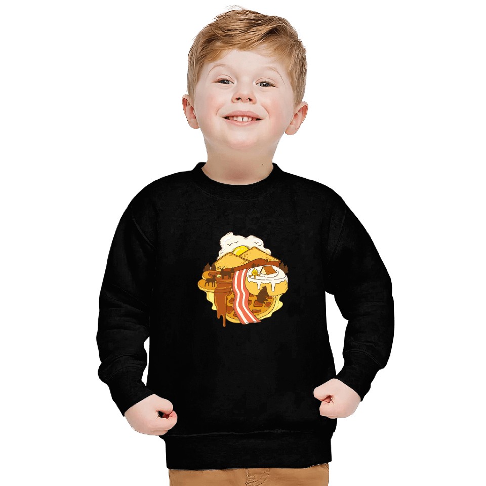 Food Landscape Bacon Egg Waffle Sweatshirts
