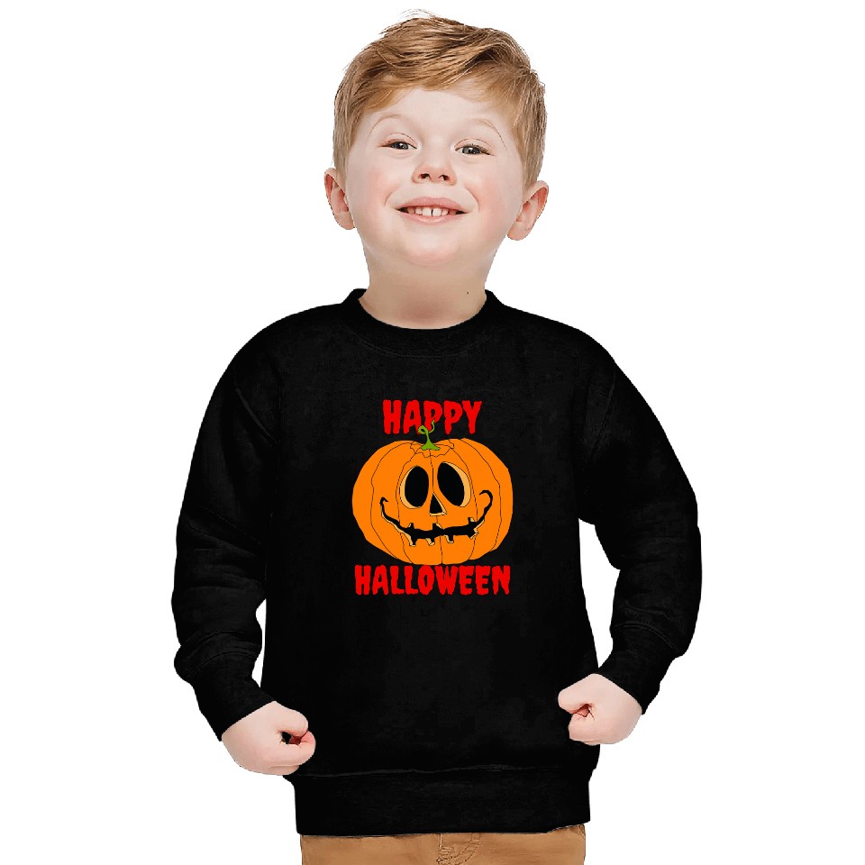 Big Orange Jack O Lantern Pumpkin Happy Halloween Sweatshirts