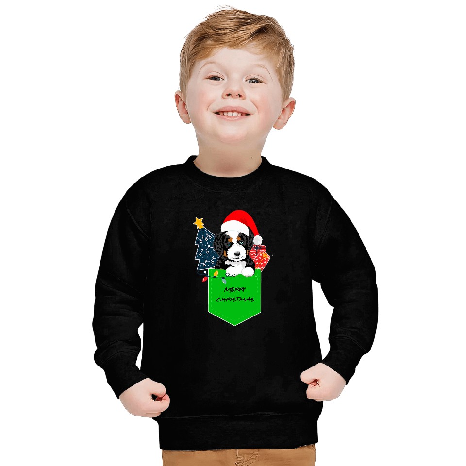 Bernedoodle pocket pajamas matching gift ideas Christmas Sweatshirts