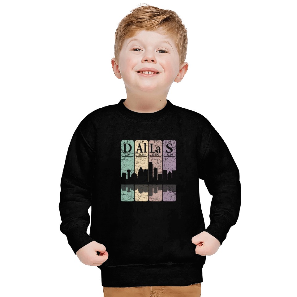 Dallas Periodic Table Elements Dallas Skyline Retro 5 Sweatshirts