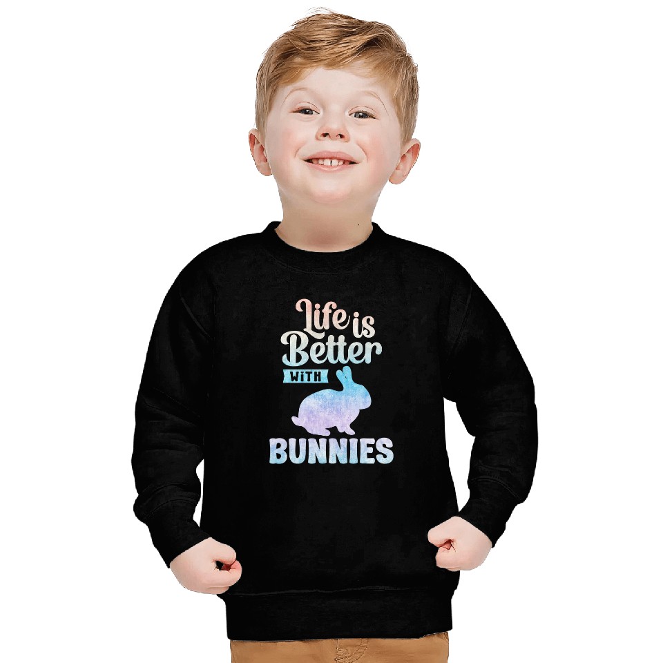 Rabbits Bunny Lover Cute Life Is Better With Bunnies Mom Easter Sweatshirts