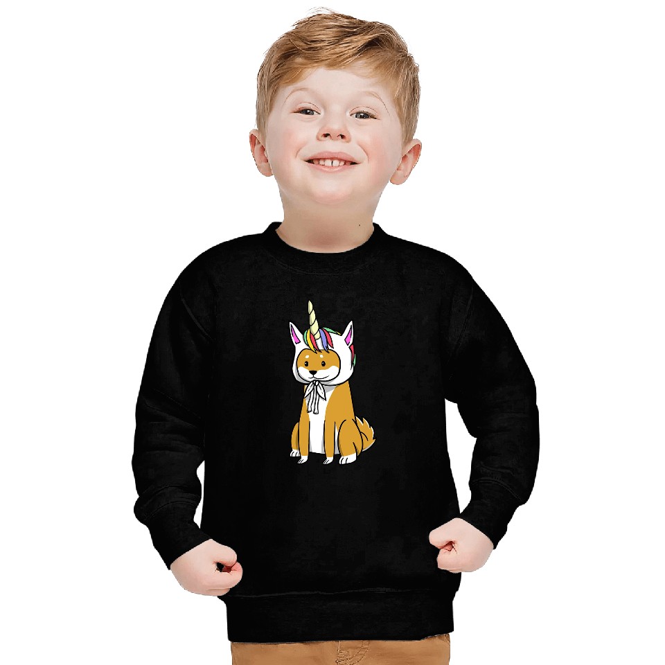 Shiba Inu Dog Unicorns Hat Sweatshirts