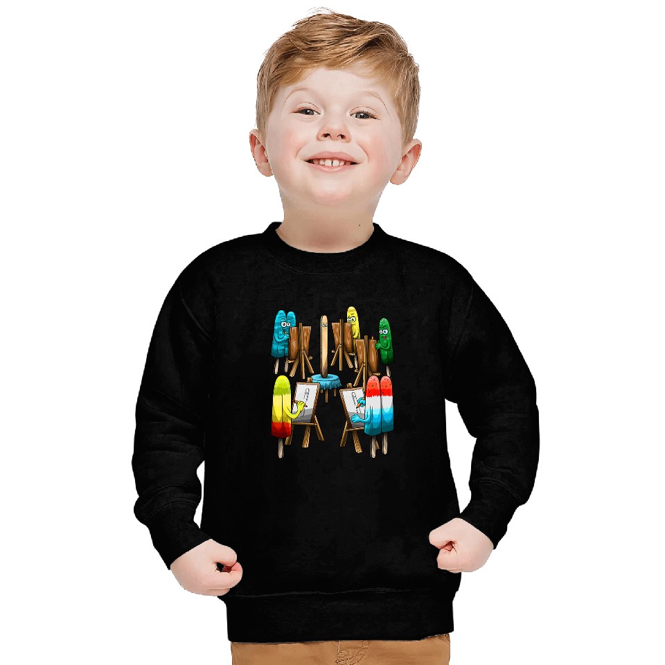 Fun Popsicle Act Sketch Drawing School Art Class for Artists Sweatshirts