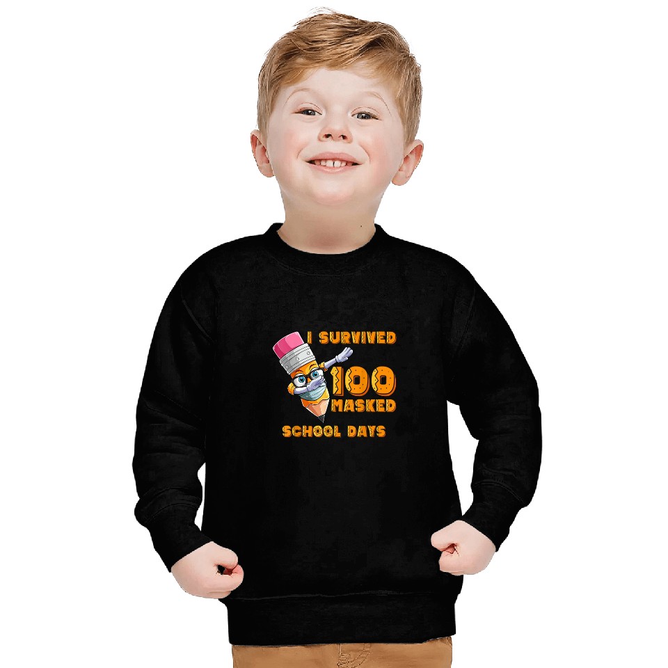 I Survived 100 Masked School Days Smarter  Crayon Sweatshirts