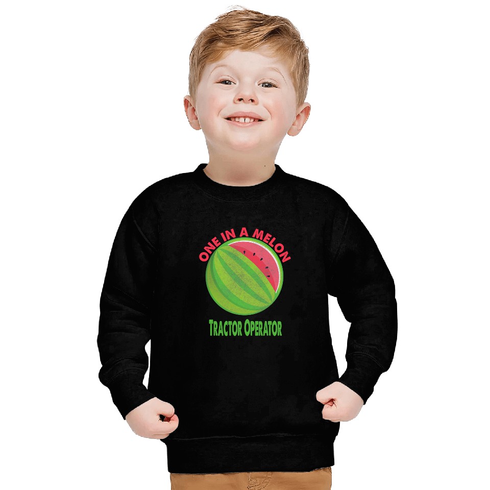 Tractor driving One in a Melon Tractor Operator Watermelon Retirement Sweatshirts