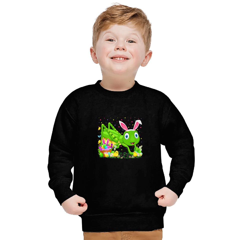 Grasshopper Easter Egg Hunting Easter Sunday Sweatshirts