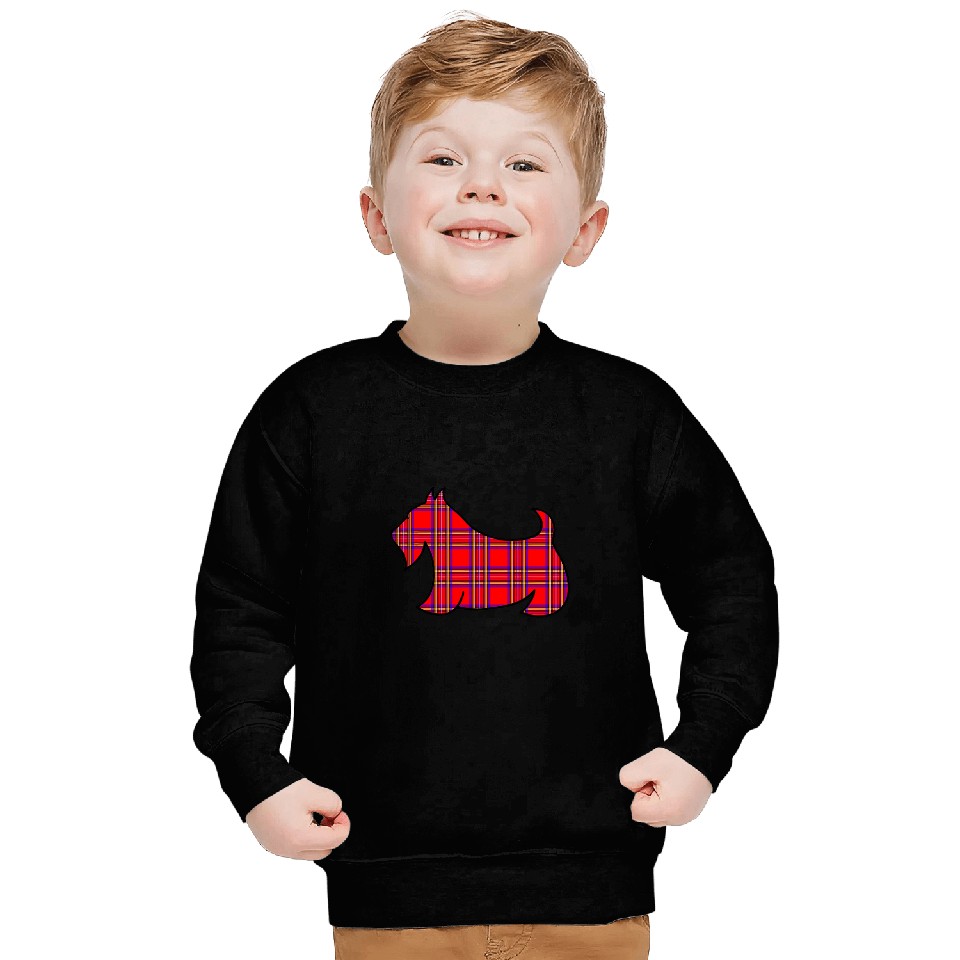 Dog Scottish Terrier Plaid Sweatshirts