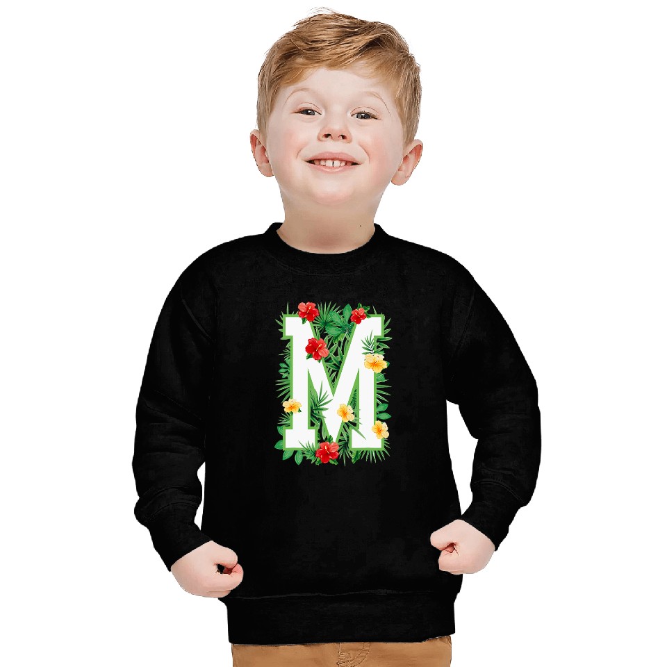 Capital Letter M Alphabet Monogram Initial Flower Gardener Sweatshirts