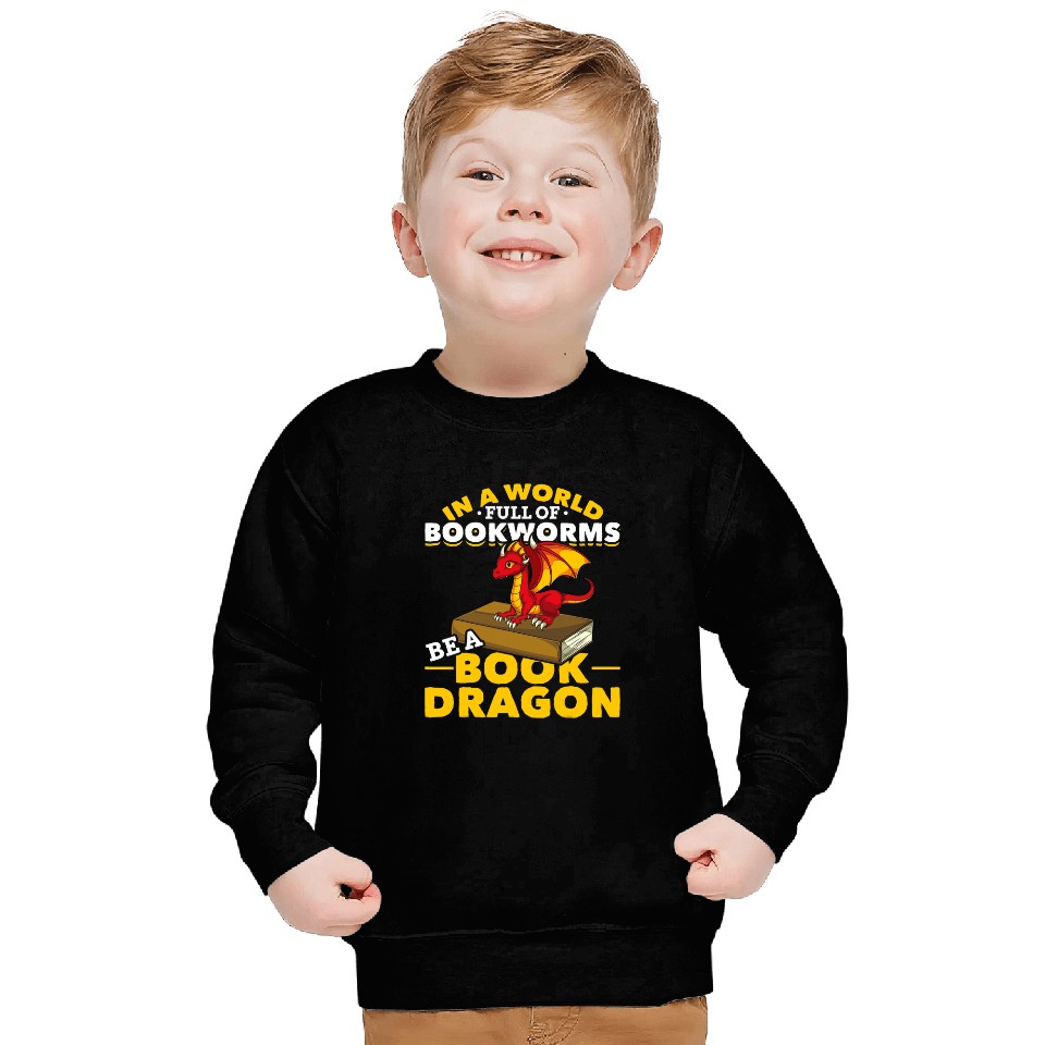 Fantasy Bookworm Funny Librarian Book Reading Book Dragon Sweatshirts