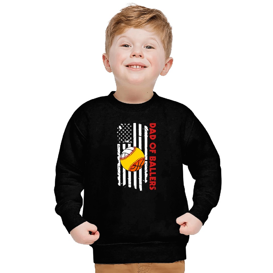 Sport Basketball American Flag Dad Ballers Volleyball Softball Sweatshirts