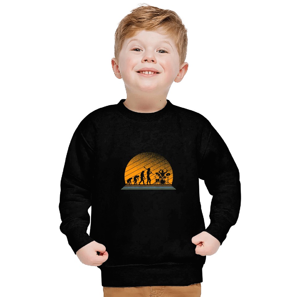 Funny Drummer legend Evolution full moon Drumsticks Sweatshirts