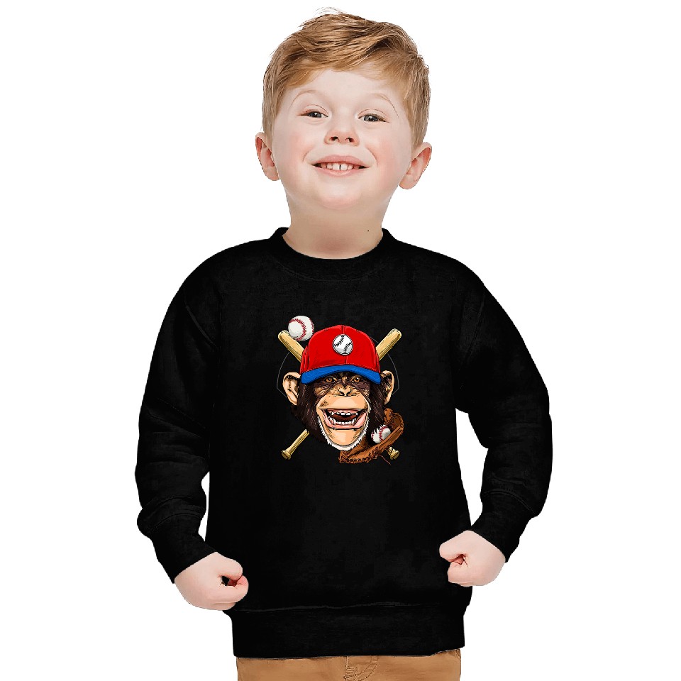 Sport Baseball Monkey Baseball Monkey Lovers Baseball Player 74 Sweatshirts