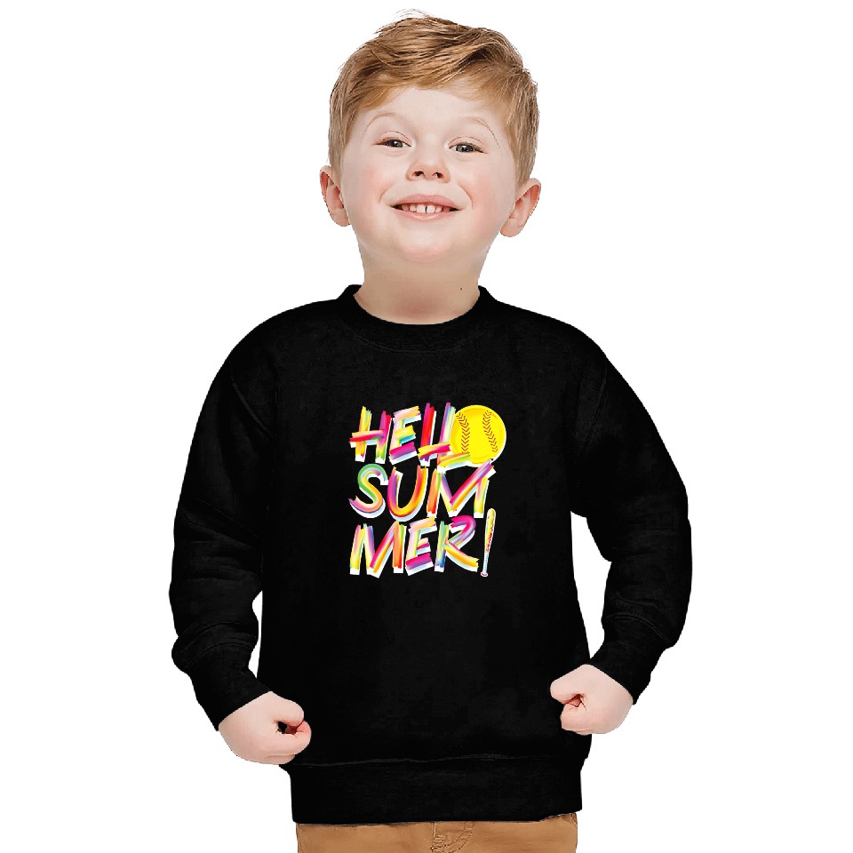 Softball Gift Hello Summer Fastpitch SlowPitch Sweatshirts