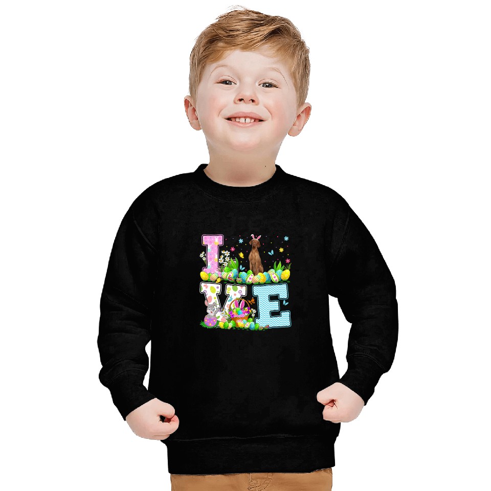 Coonhound Pet Easter Egg Hunt Funny Love Coonhound Easter Sweatshirts