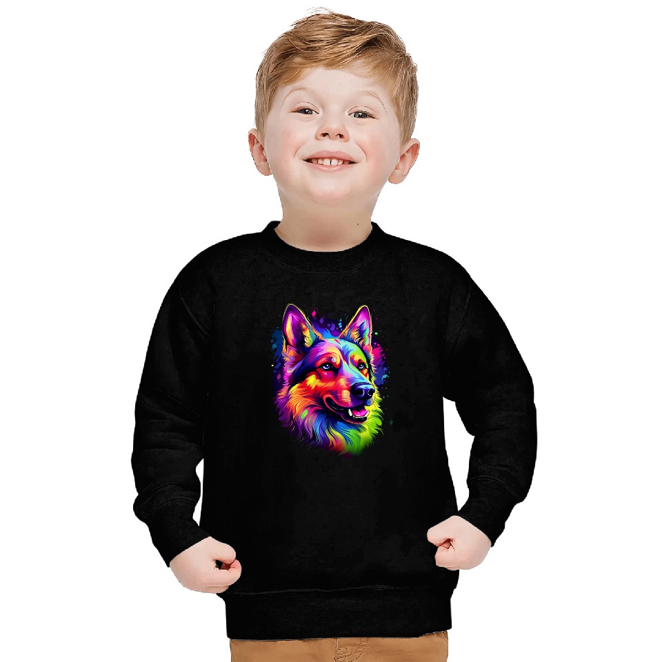German Shepherd Pet Splash Art Dogs Sweatshirts