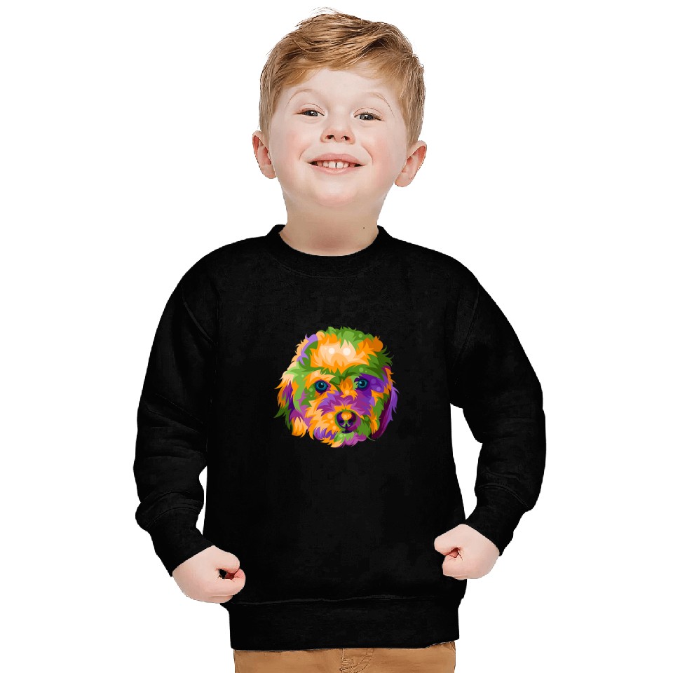 Poodle Pet Toy Poodle In Pop Art Illustration Sweatshirts