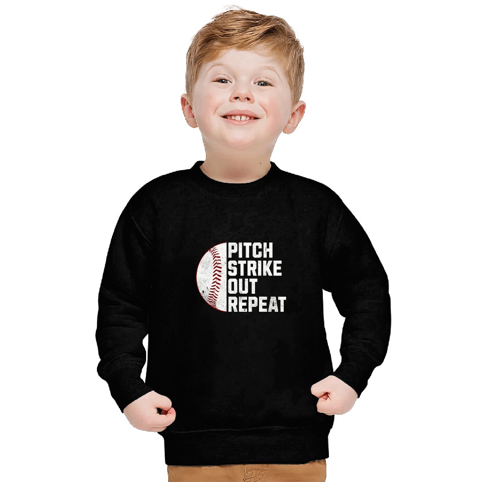 Sport Baseball Pitcher Pitch Strike Out Repeat Sweatshirts