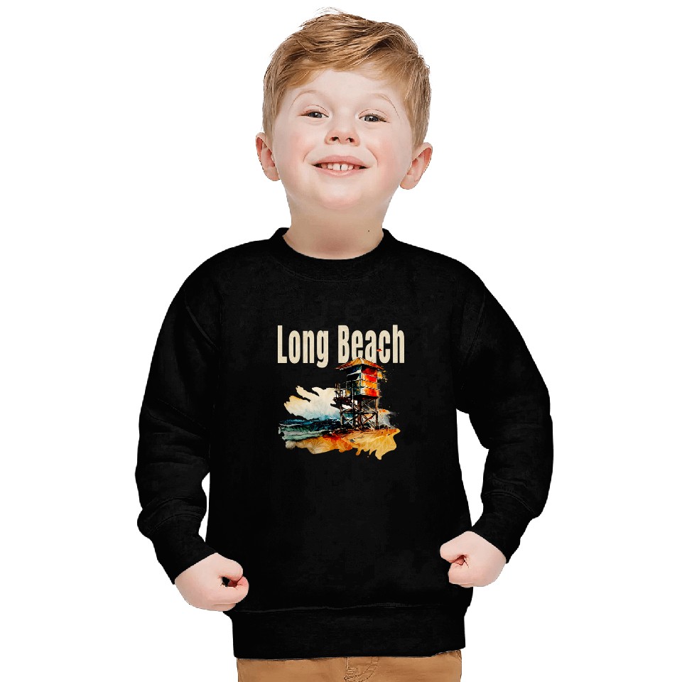Long Beach New York Oceanfront Lifeguard Tower Sweatshirts