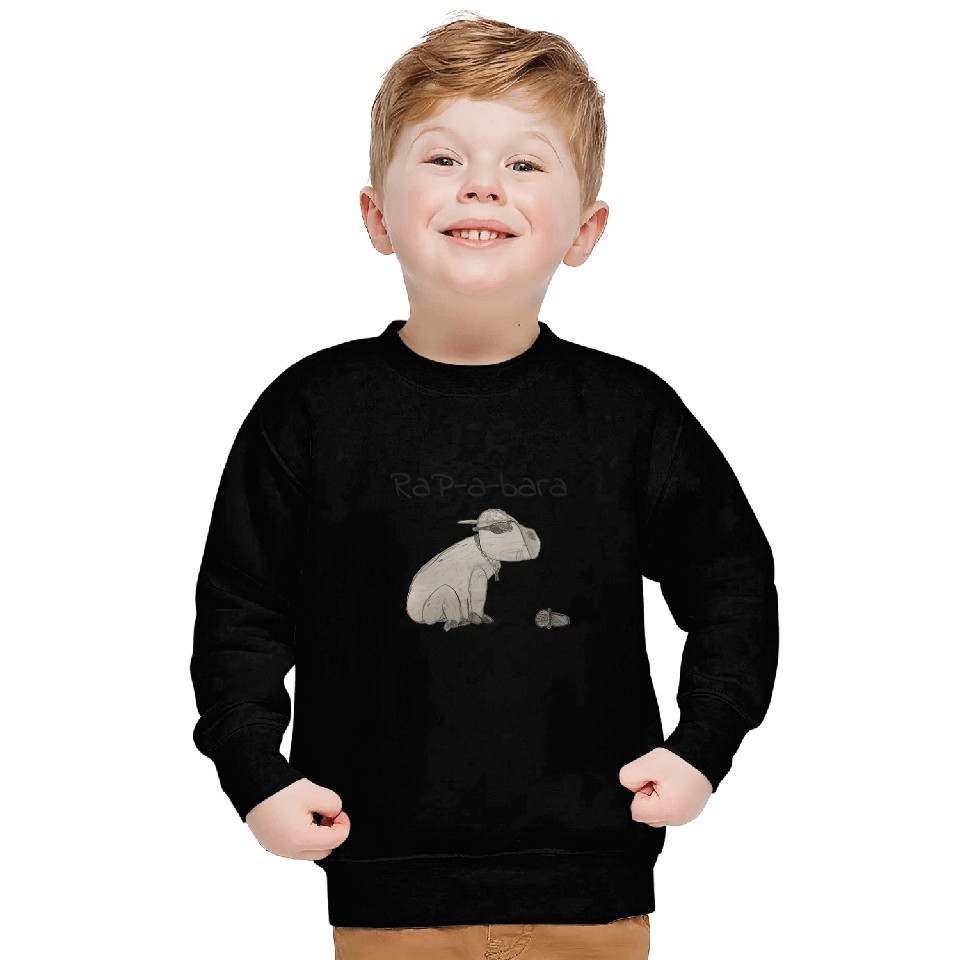 capybaras Mammal Kids music capybaras rap funny Sweatshirts
