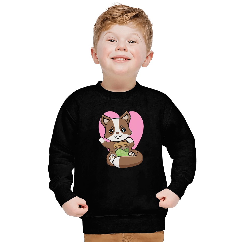 Australian Shepherd Pet Mochi Drink Australian Shepherd Kawaii Milk Tea And Dog Love Sweatshirts