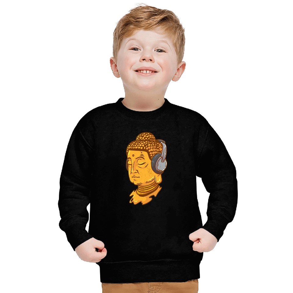 Buddha Headphone Buddhist Monk DJ Sweatshirts