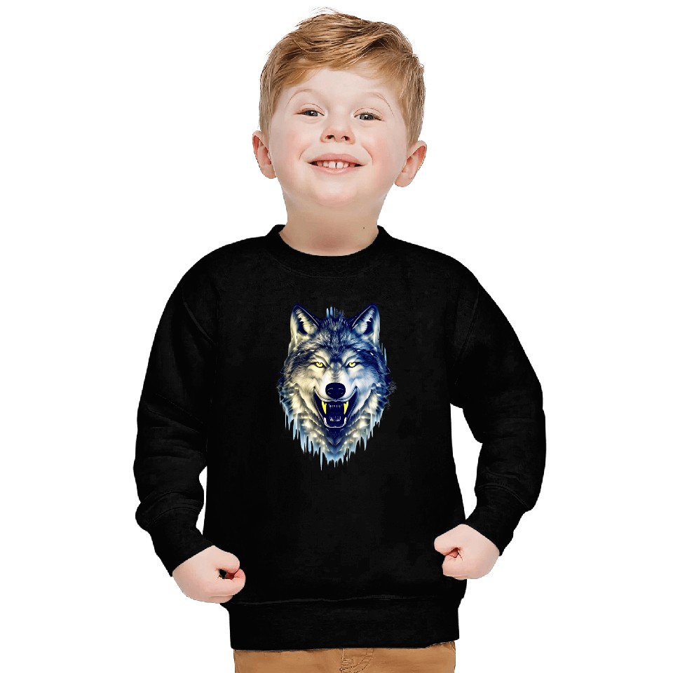 Coyote Mammal Splash Art Animal Face Sweatshirts