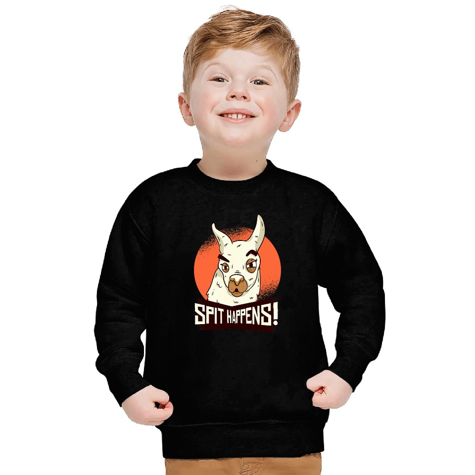 Llama Pet Spit Happens Alpaca Sweatshirts