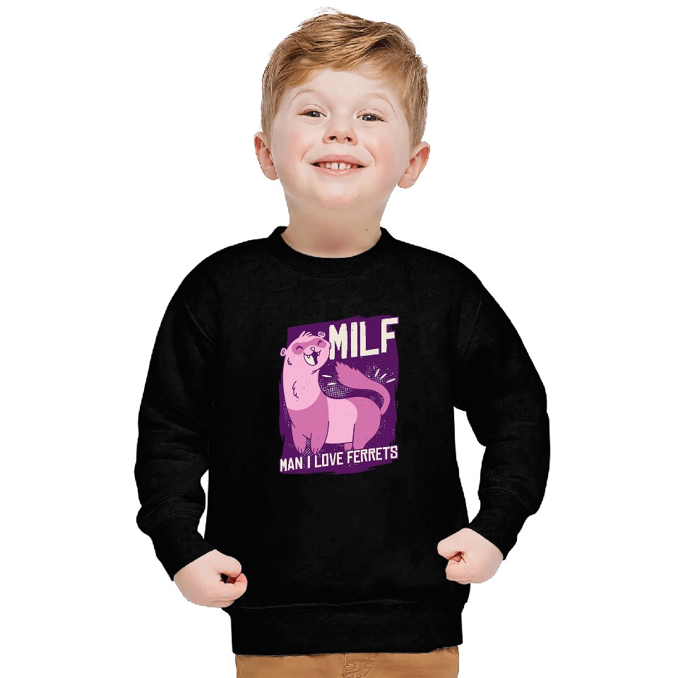 Ferret Pet Man I Love Ferrets Weasel Ferret Sweatshirts