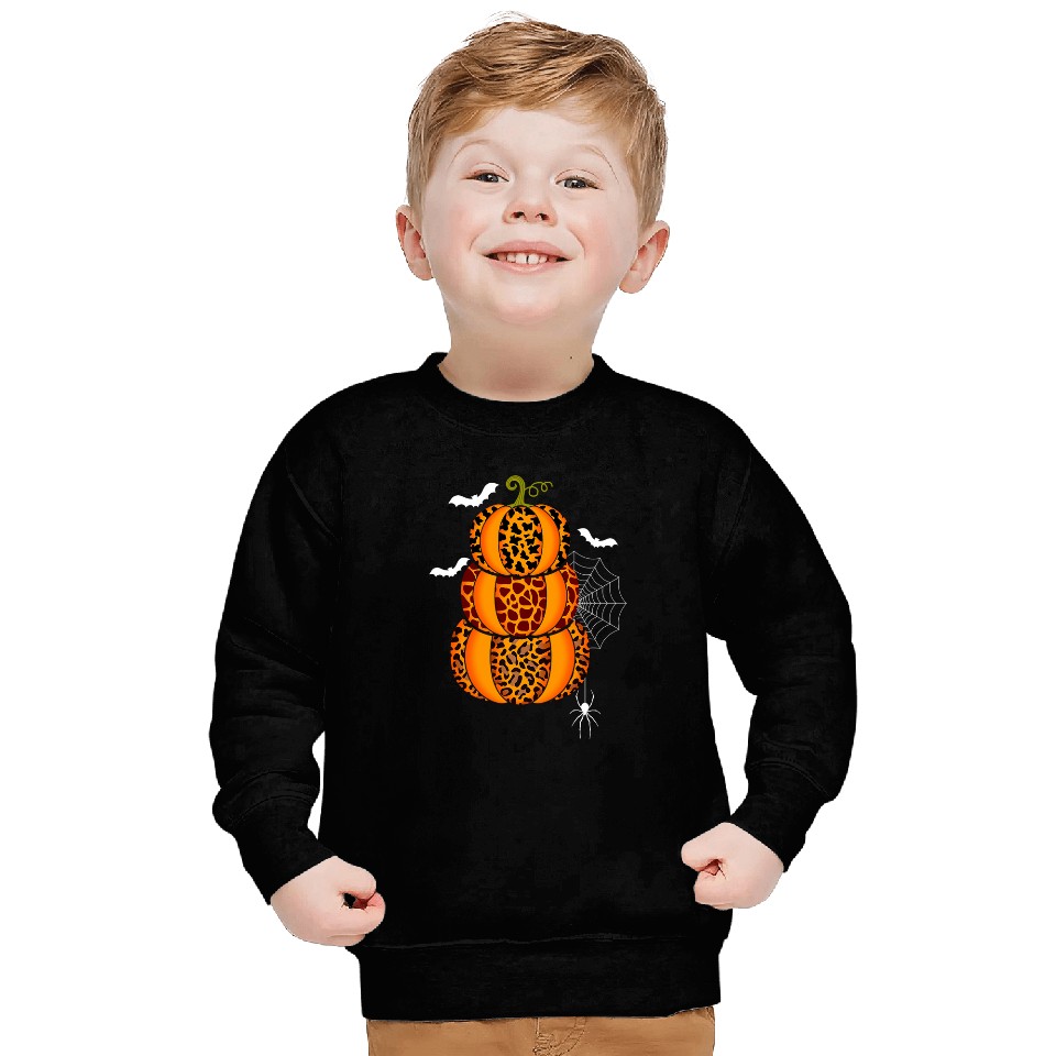 Giraffe Pet Cow Lover Halloween Pumpkin Leopard Giraffe Cow Print Fall Autumn Sweatshirts