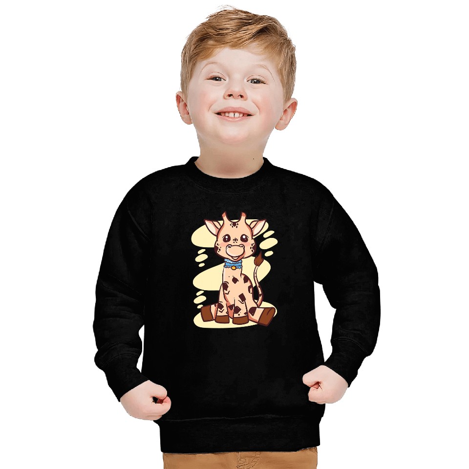 Giraffe Pet Cute Kawaii Anime Aesthetic Japanese Grey Sweatshirts