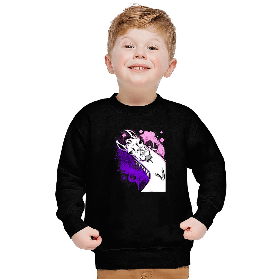 Llama Pet Cute Wry Face Llama Surprise Sweatshirts