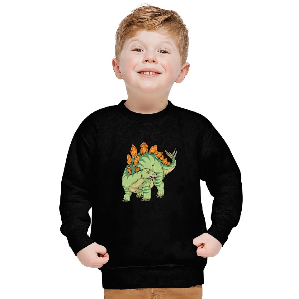 Dinosaur Pet Stegosaurus Dinosaur Prehistoric Roofed Lizard Kids Boys Sweatshirts