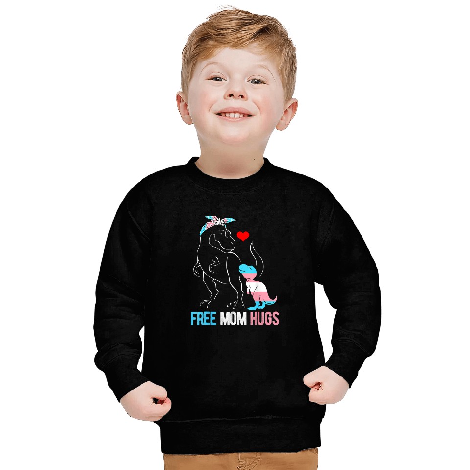 Dinosaur Pet Trans  Mom Hugs Dinosaur Mama T rexs Transgender Pride Sweatshirts