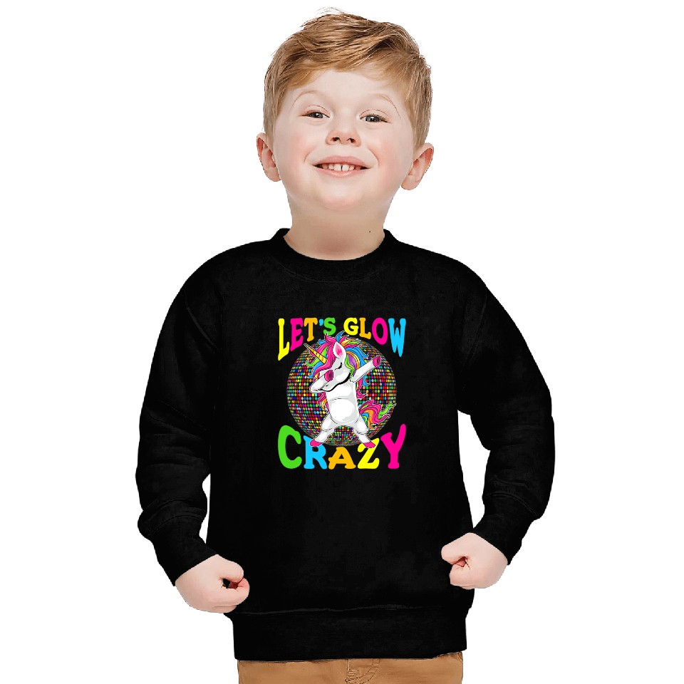 Unicorn Pet Lets Glow  Retro 80s Sweatshirts
