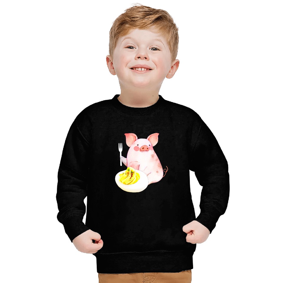 Pig Pet Deviled Eggs Pig Thanksgiving Dinner Eggs Lover Sweatshirts