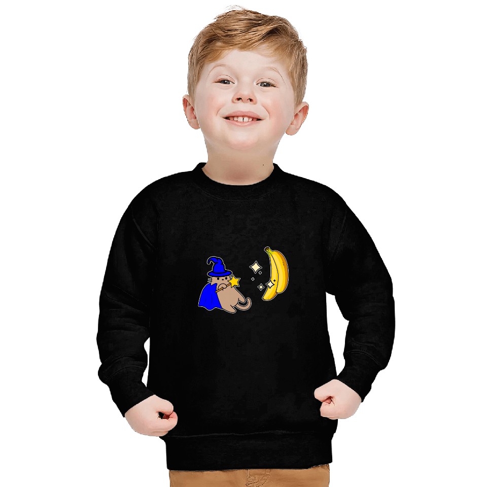 Cat magician foodie magic banana Sweatshirts