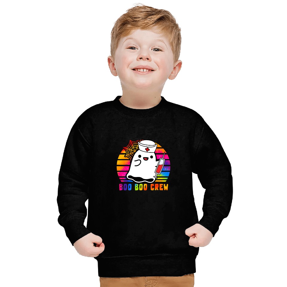nurses Job Boo Boo Crew nurses Halloween nurses Tie Dye Sunset Sweatshirts