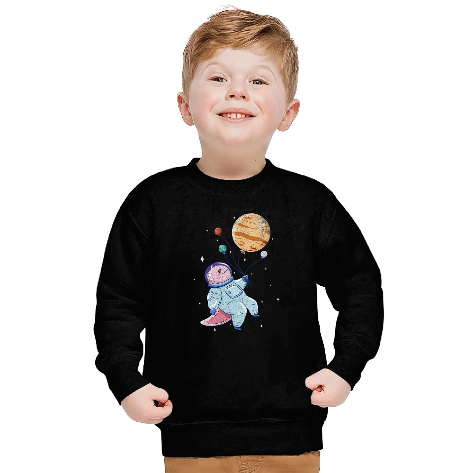 Axolotls Pet In Space Astronomy student Science planets Stars Sweatshirts