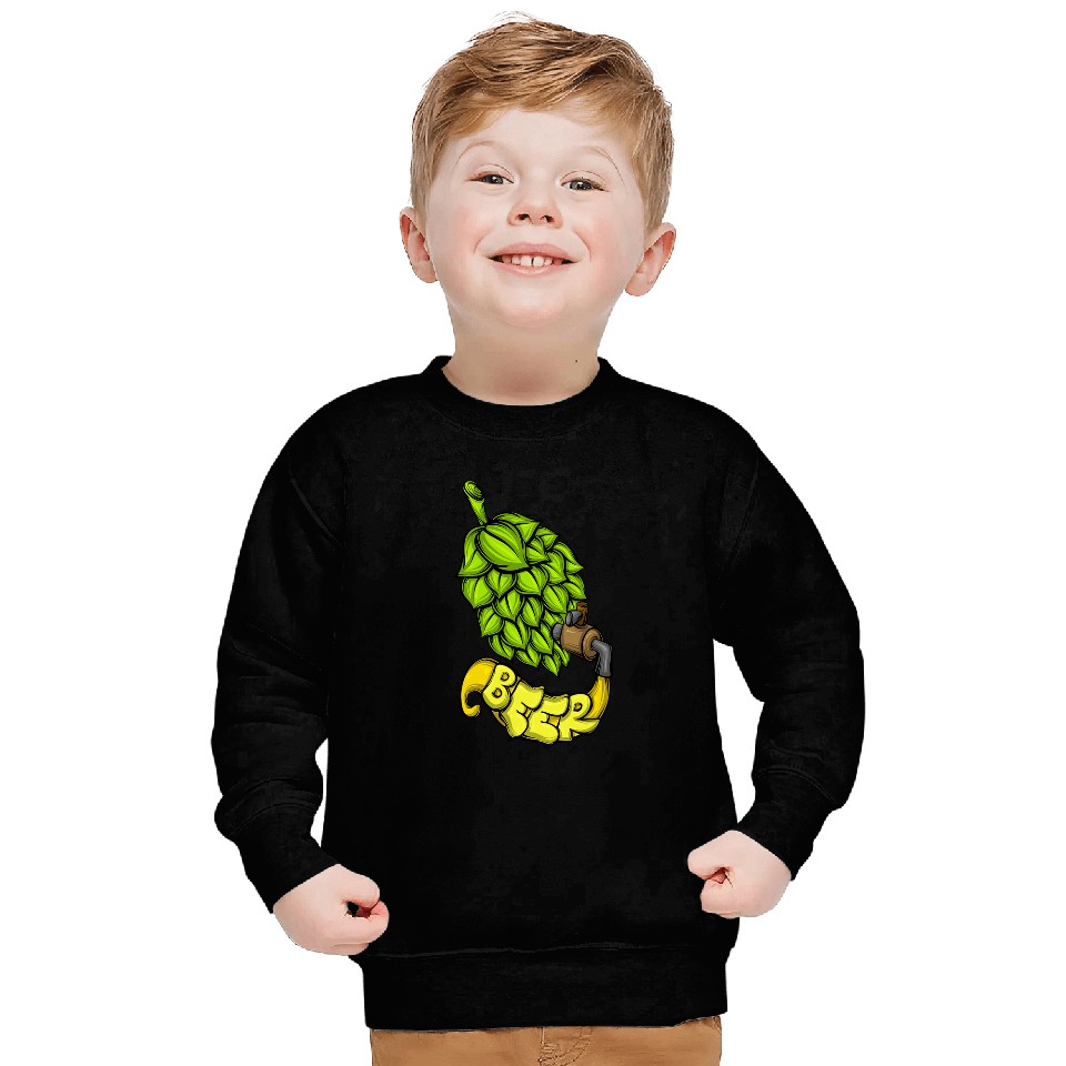 Beer Fun Beer Drinker Alcohol Beer Hops With Tap Drinking Beer Sweatshirts