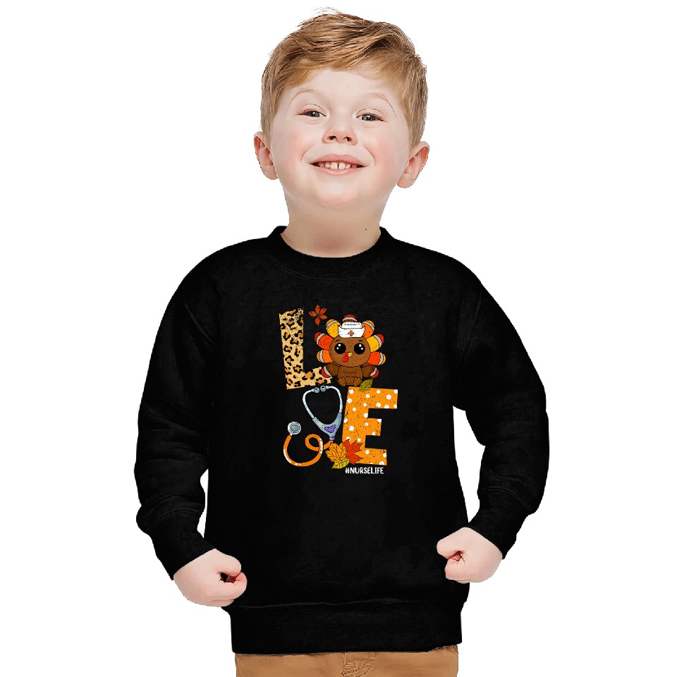 nurses Job love turkey thanksgiving 2nurses life autumn maple leaves Sweatshirts