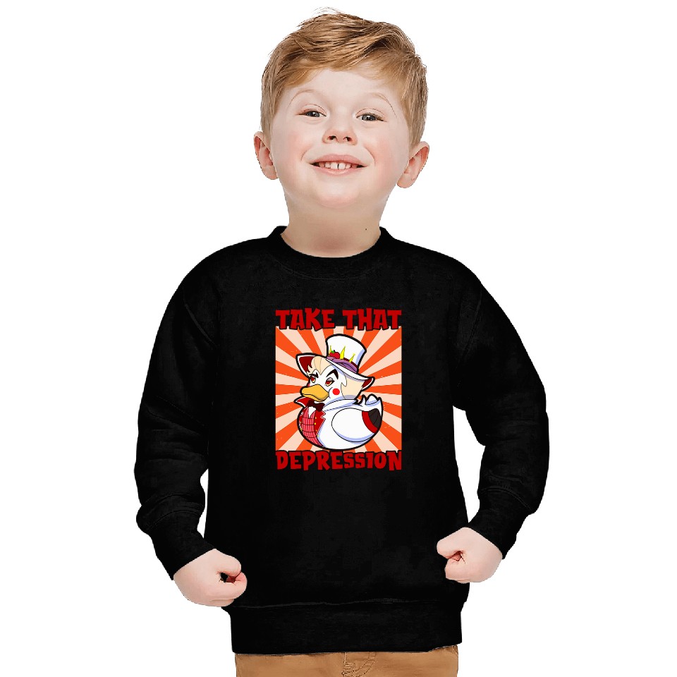 Duck Pet Take That Depression Duck Duck Retro Vintage Sweatshirts