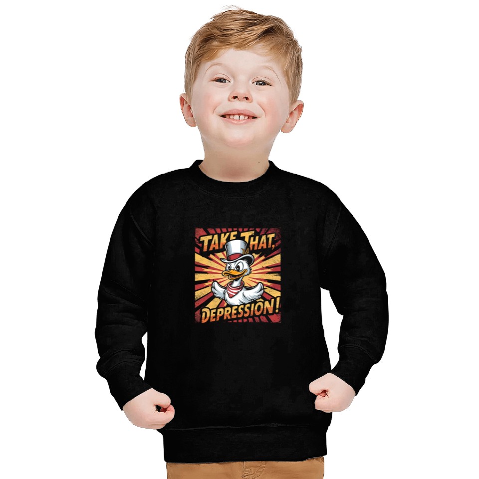 Duck Pet Take That Depression Duck Duck Retro 3 Sweatshirts