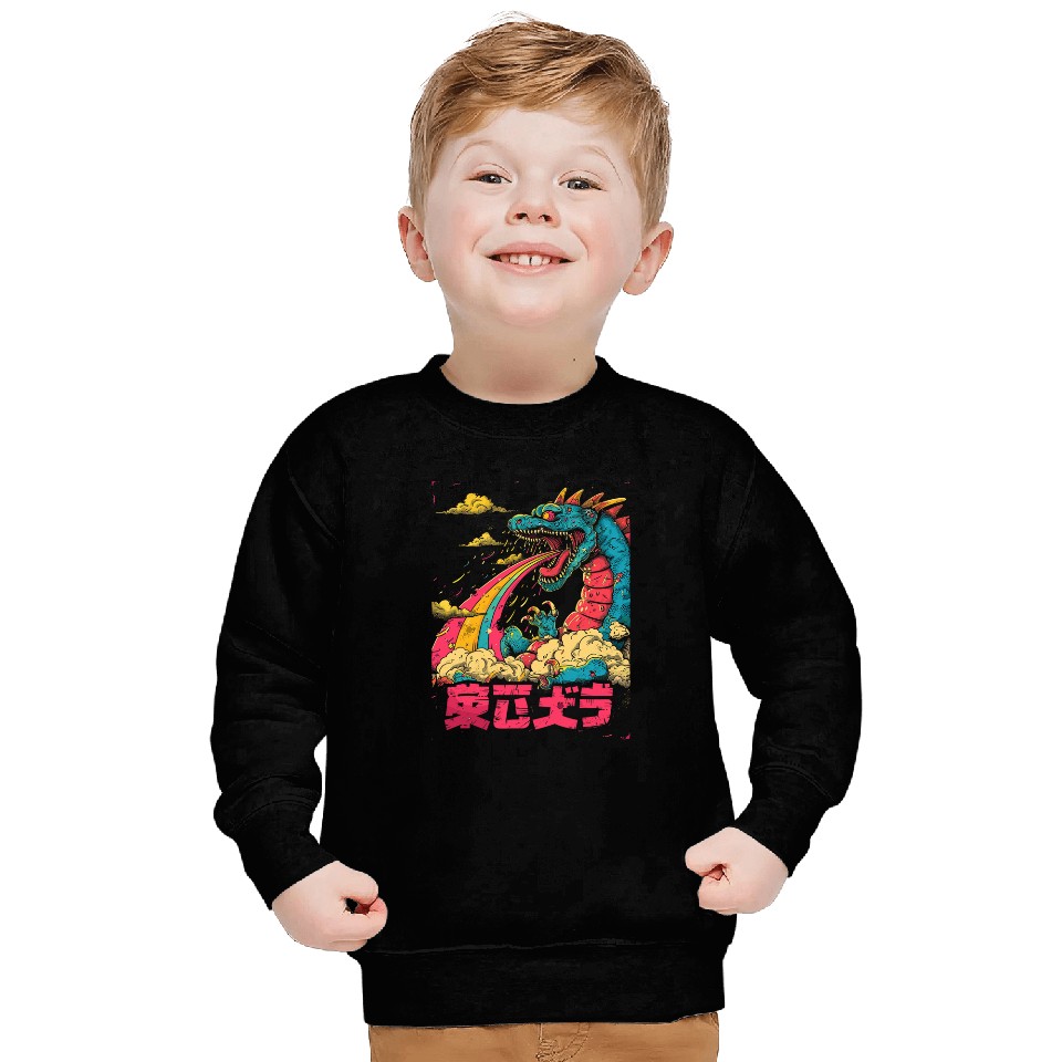 Dragon Pet Japanese Art Dragon Rainbow Kaiju 2 Sweatshirts