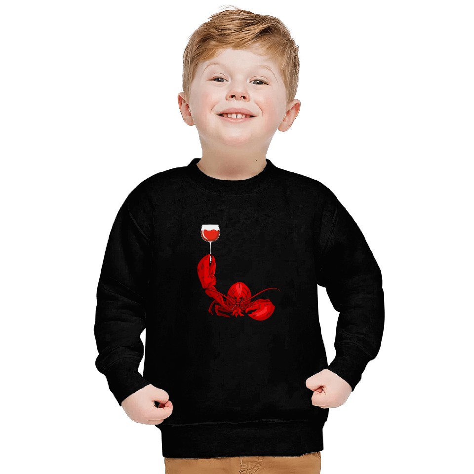 Wines Fun Lobster And Wines Drinking Wines Seafood Lover Sweatshirts