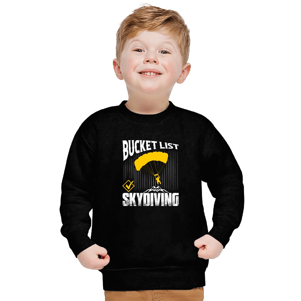 Bucket List Skydiving Skydiver Parachute Sweatshirts