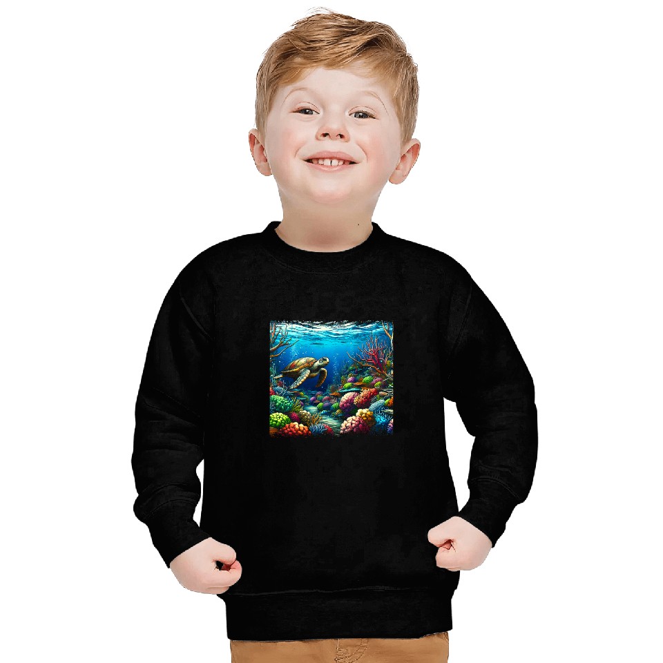Turtle Pet Coral Reef Turtle Explorer Sweatshirts