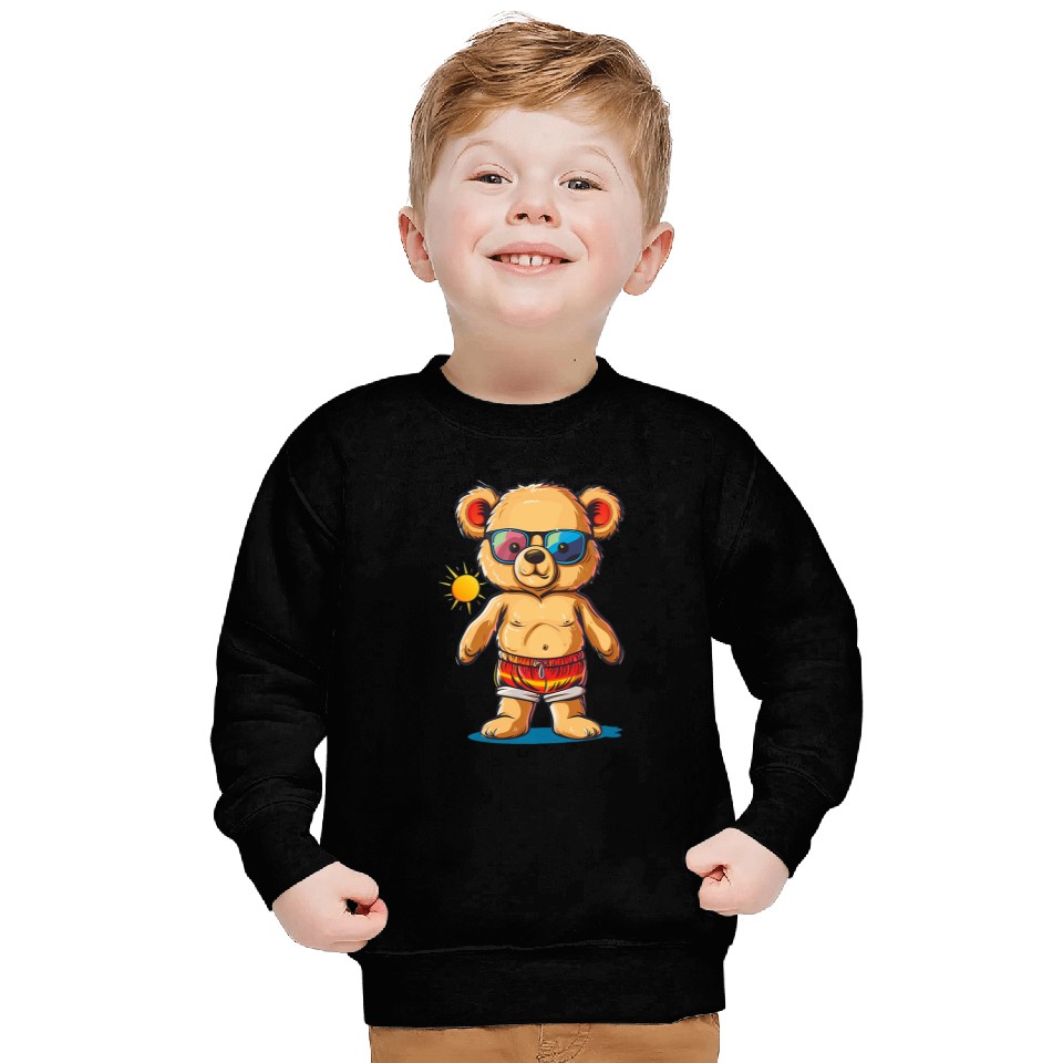 Bear Pet Pool Teddy Bear with swimming Trunks and Sunglasses Sweatshirts