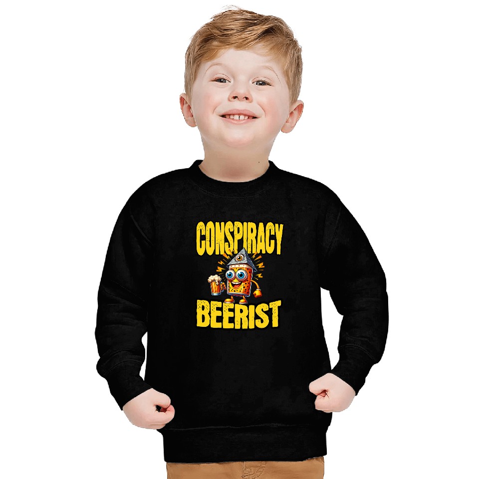 Beer Fun Conspiracy Brew Crew Discussing theories Over a Beer Mug Sweatshirts