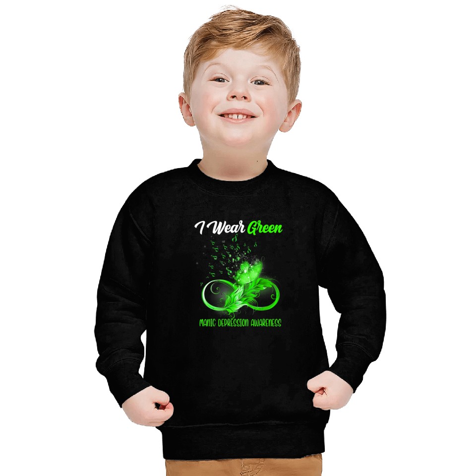 Butterfly Ribbon Feather Manic Depression Awareness Sweatshirts