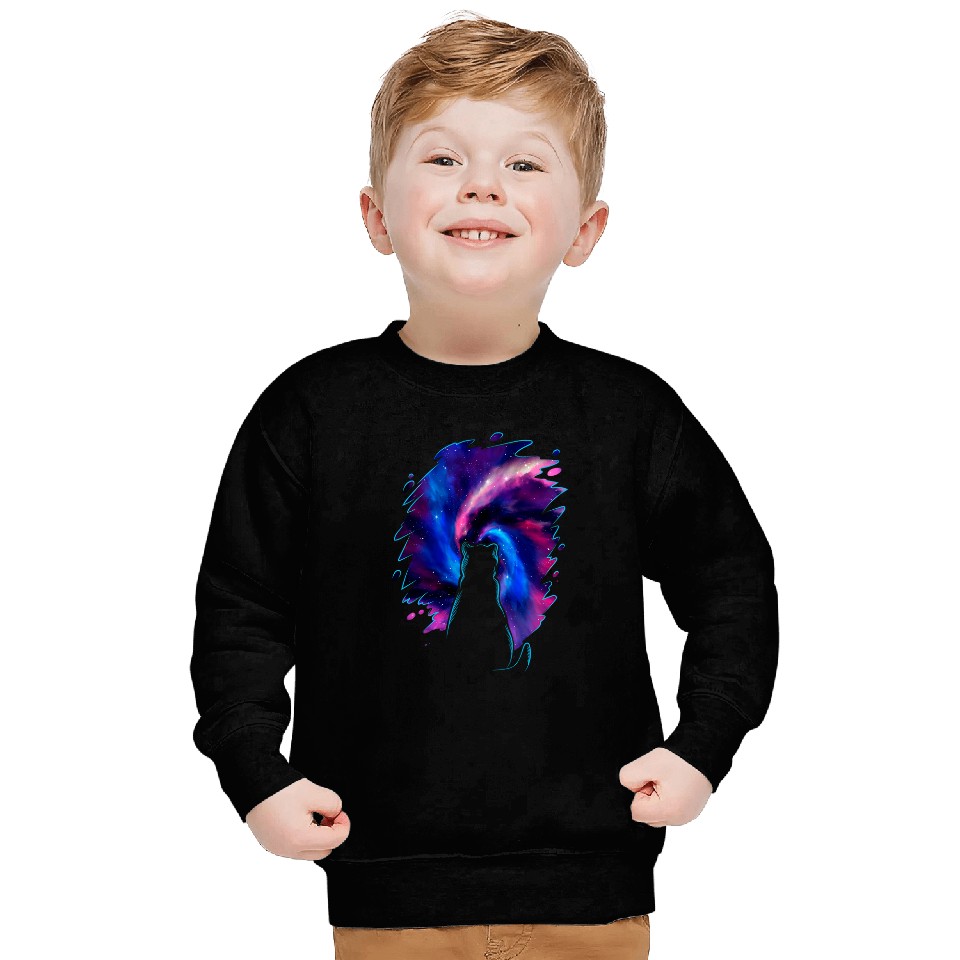 Cosmic Cat Staring Into Outer Space Cat Lover Gift Sweatshirts